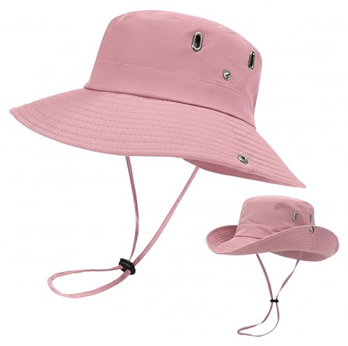 FYting Cappello Donna Estivo,Bucket Hat,Cappello Pescatore Donna,Tesa Pieghevole, Protezione Solare | Asciugatura Rapida | Traspirante, per Spiaggia, Pesca, Campeggio, Alpinismo (Rosa)