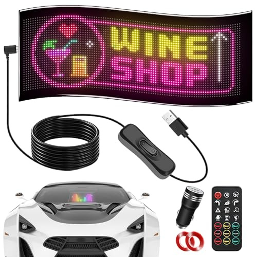 Kensbro LED Augen für Auto, LED Augen für LKW, Programmierbar Devil Eyes mit APP-Steuerung und Fernbedienung für Text Auto LKW (20 * 48cm)