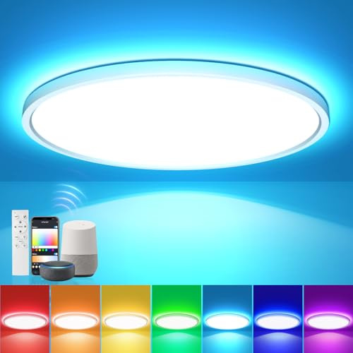 EASY EAGLE LED Deckenleuchte RGB Kompatibel mit Alexa, 40CM 48W