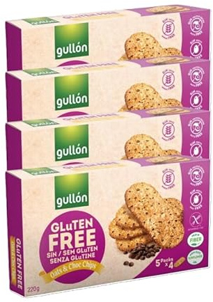 Gullón Gluten Free Biscuits 4 Pack (4 × 220 g) – Wheat Free & Nut Free Biscuits – Suitable for Coeliacs – Dairy Free Snack Biscuits