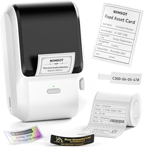 NIIMBOT M3 Etikettendrucker mit Etiketten Selbstklebend, 300DPI Thermotransfer Etikettiergerät Bluetooth Label Printer für Kleinunternehmen, Kleidung, Adressen, Nicht für 4x6 Versandetiketten