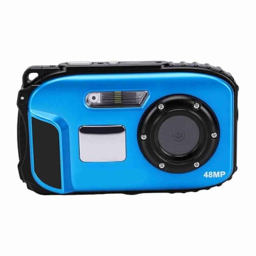 Tosuny 1080P 48MP Kamera 16X Zoom, Unterwasser Digital Zum Schnorcheln (Blue)