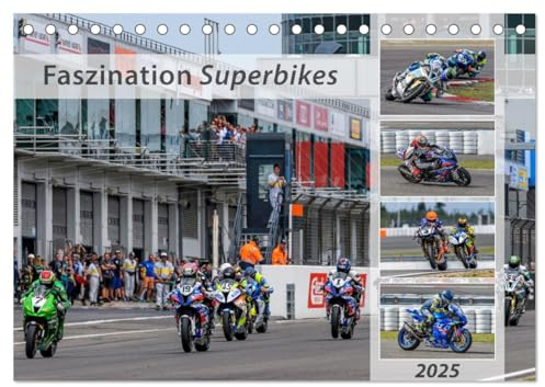 Faszination Superbikes (Tischkalender 2025 DIN A5 quer), CALVENDO Monatskalender
