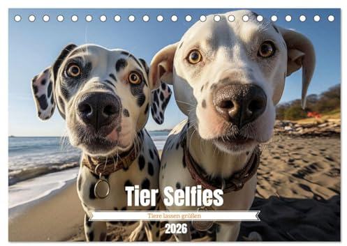 Tier Selfies (Tischkalender 2026 DIN A5 quer), CALVENDO Monatskalender: Die Tiere sagen Hallo - der Tier Selfie Kalender (CALVENDO Tiere)