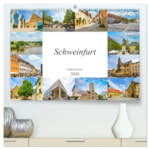 Schweinfurt Impressionen (hochwertiger Premium Wandkalender 2026 DIN A2 quer), Kunstdruck in Hochglanz: Zwölf wunderschöne Bilder der Stadt Schweinfurt (CALVENDO Orte)