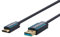 Clicktronic USB-C auf USB-A 3.0 Stecker Premium Kabel / USB 3.2 Gen 1 / Typ C auf A / 1m / max. 15W / 5 Gbit/s / für USB-Geräte