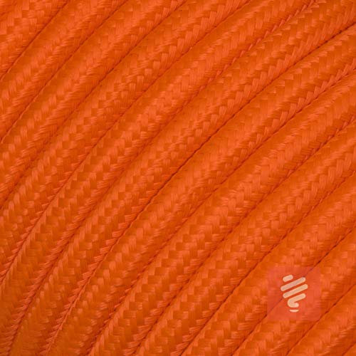 5 Meter - Textilkabel für Lampe, Stoffkabel 2-adrig (2x0,75mm²) Orange