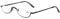 KoKoBin Half Frame Reading Glasses Spring Hinges for Men Women Slim Half Moon Lens Readers Metal Semi Rimless Eyewear(Black，+1.0)