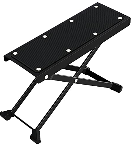 EastRock Gitarre Fußbank Guitar Fußstütze Hocker für Klassische,Akustische,Elektrische Gitarre höhenverstellbar Einstellbar Stabil Fußstuhl (Schwarz)