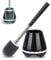 Silicone Toilet Bowl Cleaner Brush and Holder Bathroom Cleaning Brush- MEXERRIS Rubber Toilet Brush with Holder Toilet Scrubber Brush With Tweezers for Bathroom Storage and Organization Black