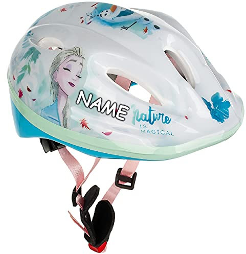 alles-meine.de GmbH Kinderhelm - Die Eiskönigin - Frozen - Gr. 52-56 - Circa 3 bis 15 Jahre - incl. Name - Größen Verstellbarer/mitwachsender Helm - für Kinder Mädchen / ..