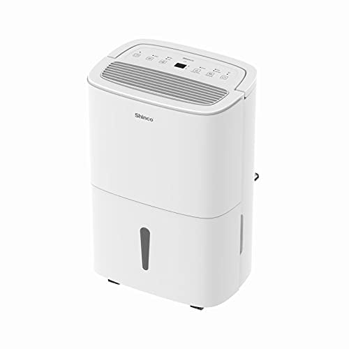 SHINCO WIFI Deshumidificador Portátil 30L/Día, Purificador de Aire, Filtro de Carbón Activado, Temporizador de 24 Horas, Drenaje Continuo, Función de Secado, Blanco
