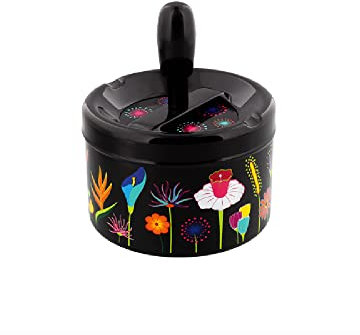 Pylones, Aschenbecher zum Schieben, für den Garten, Blumenmotiv, ABS-Eisen