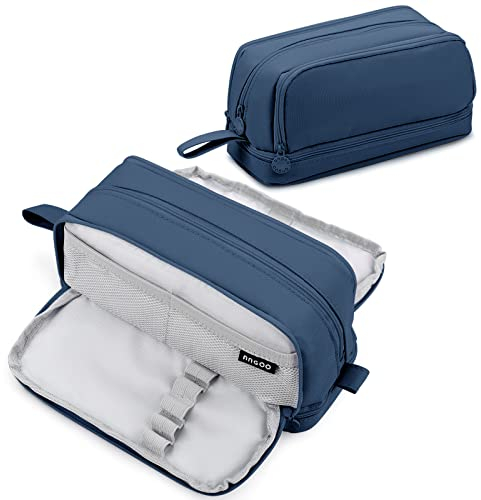 Eucomir Federmäppchen mit 4 Fächern Fassungsvermögen,Mädchen Jungen,Große Kapazität Pencil Case für Schule & Büro,Federmäppchen Für Kinder Junge Studenten Erwachsene Federtasche Mädchen, Dunkel Blau