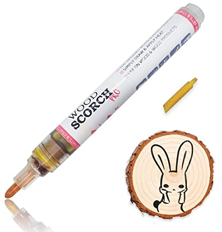 zalati Rotuladores de punta abrasadora, 1 pieza con 2 tipos de puntas de repuesto para pintura de madera en proyectos de arte y manualidades de madera