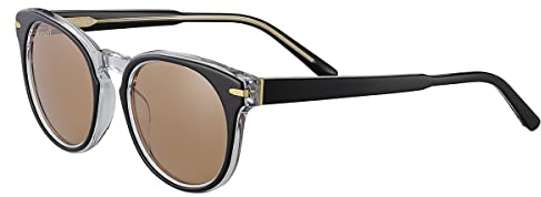 SERENGETI Unisex HAVAH Sonnenbrille, Shiny Black Transparent Layer