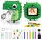 AURTEC Appareil photo instantané pour enfants, mini caméra d'impression thermique, double caméra 48 MP, vidéo HD 1080p, carte TF 32 Go, 3 feuilles d'impression, écran couleur 6,1 cm, mignon dinosaure.