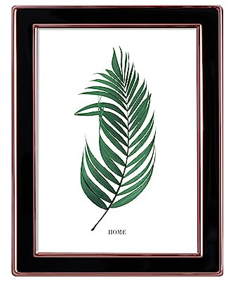 Inov8 Framing Tarnish Resistant Silver Plated Picture Frame - Rose Gold Black Enamel Design for 7x5 Inch (18x12cm) Photo