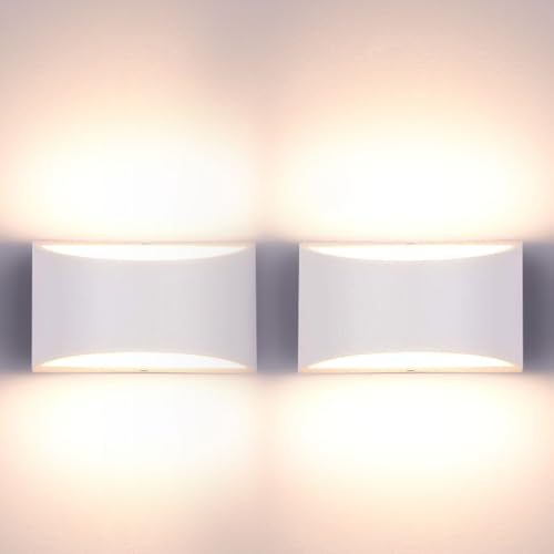 Glighone 2PCS Wall Sconce Lights Wall Lights Indoor Dimmable Up and Down Wall Light Modern Wall Lamp Sconce 10W Uplighter Downlighter LED Wall Lighting for Living Room Bedroom Balcony, Warm White