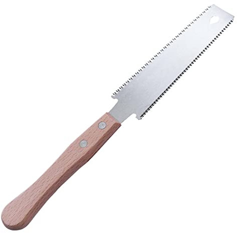 Holzgriff Kleine doppelseitige Wandplattensäge Forstsäge Engzahn Flachschnittsäge Haushaltstischlerhandsäge Schneeschüssel Kinder (Khaki, One Size)