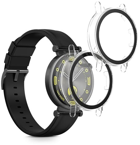 kwmobile 2X Glas Hülle für Huawei Watch GT4 41mm Schutzhülle - Fullbody Fitnesstracker Case Set aus Glas - Transparent