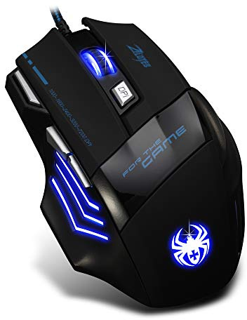 YIWENG T-80 Gaming Mouse 7200 DPI Retroilluminazione LED multicolore 7 pulsanti Mouse Gamer USB Mouse da gioco cablato per Pro Gamer,Mouse Ottico da Gioco
