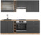 Vicco Küchenzeile Fame-Line, Anthrazit Landhaus/Goldkraft Eiche, 235 cm, AP Eiche