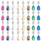 PH PandaHall 32pcs breloques en Verre en Forme de Goutte D'Eau, 8 couleur Breloques en Forme de Goutte D'Eau à Facettes Pendentifs en Forme de Larme en Cristal pour la Fabrication de Bijoux
