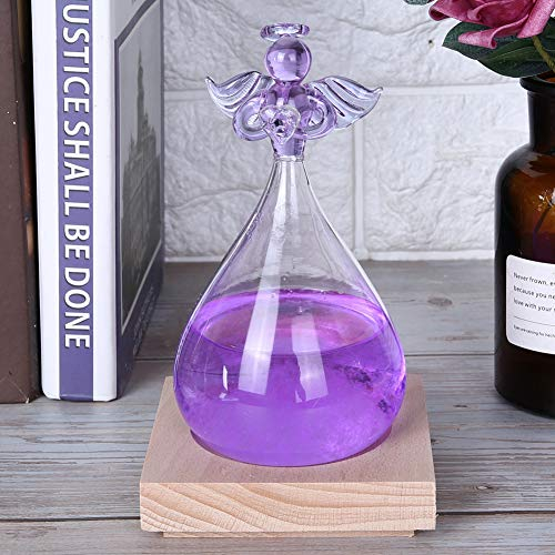Innovative Engel-Dekoration, Wettervorhersage, Glasflasche, Heimdekoration, Valentinstagsgeschenk, Rosa, Lila, Weiß, Glas mit Hohem Borosilikatgehalt (PURPLE)
