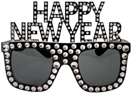 W WIDMANN MILANO Party Fashion 21085 - Brille Happy New Year, silber, Accessoire für Silvester, Neujahr