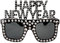 W WIDMANN MILANO Party Fashion 21085 - Brille Happy New Year, silber, Accessoire für Silvester, Neujahr