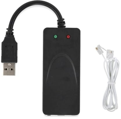 Widybord Modem Fax, Pilote de Modem Externe USB2.0 56K, Modem USB Brancher et Utiliser, Standard et Étendu Selon Les Instructions (Double Port)
