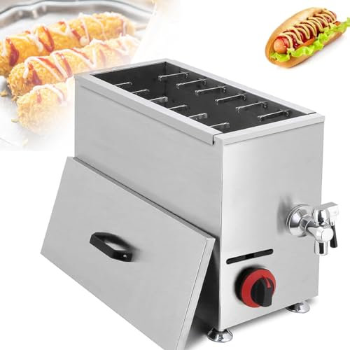 LYDBMYT Máquina Comercial para Hacer palitos de Salchicha con Queso de 21 l para restaurantes, freidora de Salchichas de maíz para Uso Comercial, cocinas domésticas y Bares de Aperitivos.