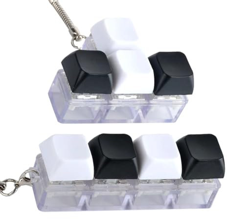 MUNSKT Tastatur Fidget Spielzeug, 2 Stück Keyboard Fidget für Erwachsene & Kinder, Fidget Schlüsselanhänger für Angst, ADHD, Fokus
