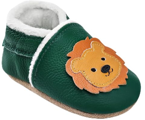 IceUnicorn Krabbelschuhe Baby Winter Krabbelschuhe Gefüttert Plüsch Hausschuhe Baby Lauflernschuhe Warm Weiche Leder Babyschuhe