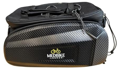 MEDBIKE LONDON Hard-Shell Bicycle Rear Rack Pannier Bag – Multifunction Commuter Bike Storage