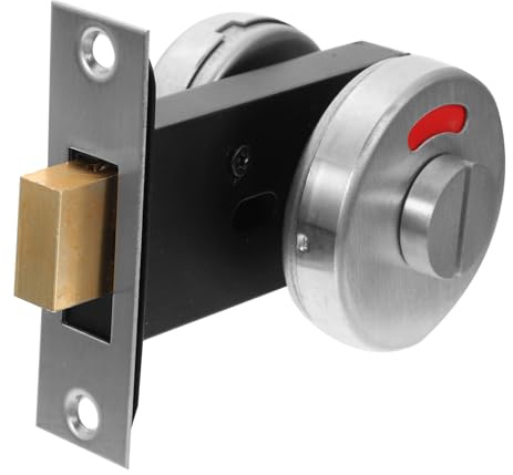 DEARMAMY Stainless Steel Bathroom Door Latch with Green Red Occupied Indicator Privacy Lock for Shower Cubicles and Public Toilets Deadbolt for Airports Hospitals Offices