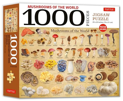 Mushrooms of the World - 1000 Piece Jigsaw Puzzle: For Adults and Families - Finished Puzzle Size 29 X 20 Inch 74 X 51 Cm; A3 Sized Poster