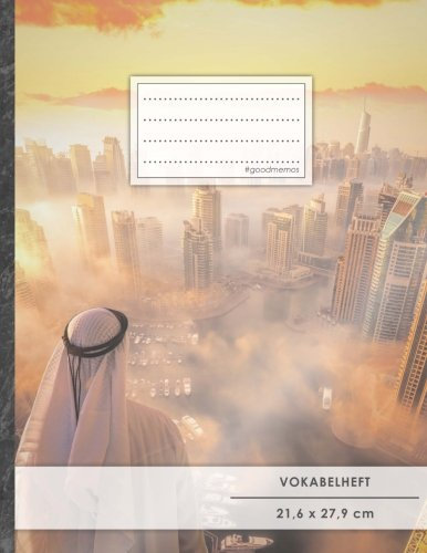 VOKABELHEFT DIN A4 • 50+ Seiten, Soft Cover, Register, 2 Spalten, Erfolgs-Tacker, Arabisch • Original #GoodMemos Schulheft • Sprachen und Vokabeln leicht lernen, Lineatur 53