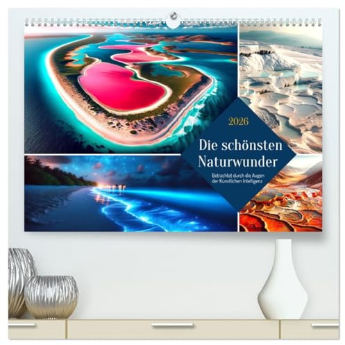 Die schönsten Naturwunder - Betrachtet durch die Augen der KI (hochwertiger Premium Wandkalender 2026 DIN A2 quer), Kunstdruck in Hochglanz: Erleben ... Natur in all ihrer Pracht. (CALVENDO Orte)