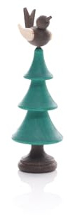 Rudolphs Schatzkiste Holzspielzeug Tanne mit Singvogel grün Höhe=8cm NEU Vogel Spielzeug Singen Zwitschern Figur Holzspielzeug Holztier Holz Holzfiguren Seiffen Erzgebirge
