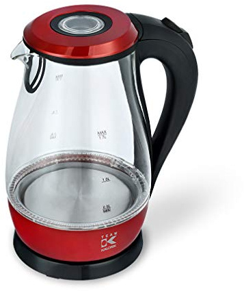 Team Kalorik Glaswasserkocher 1,7 Liter mit LED-Beleuchtung