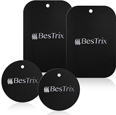 Metal Plate for Magnetic Car Mount with 3M Adhesive (Set of 4) Extra Thin by Bestrix