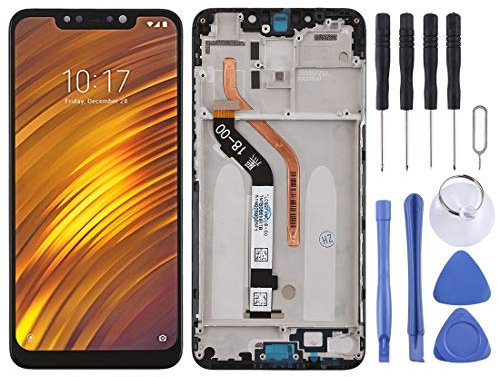 XIAOMISPAREPARTS Spare Parts for xiaomi LCD Screen and Digitizer Full Assembly with Frame for Xiaomi Pocophone F1 (Black) (Color : Black)