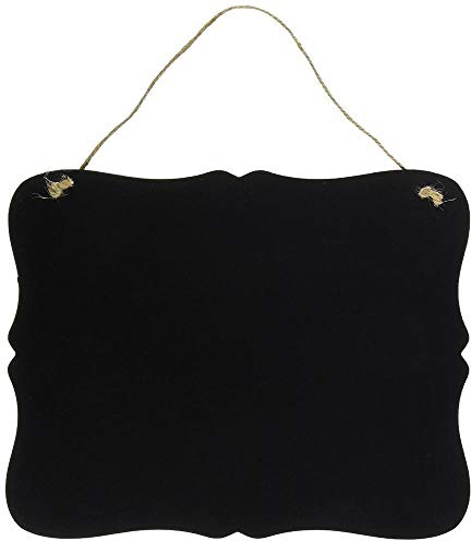 Uteruik Lavagna Nera Appesa Stile Vintage, Cartello in Legno con Corda di Juta, Lavagna Cancellabile Decorativa per Matrimonio, Compleanno, Festa, Cucina, caffè, Negozio, 20 x 25,7 cm