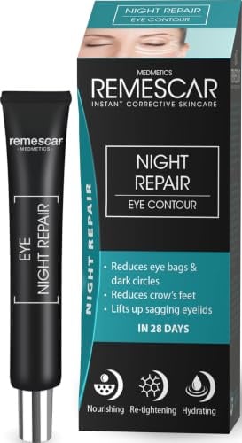 Remescar Eye Cream for Dark Circles & Puffy Eyes – Night Repair 20ml | Overnight eye cream that hydrates, nourishes and firms to reduce crow's feet, sagging eyelids and tired-looking eyes