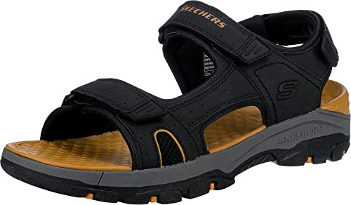 Skechers Tresmen Hirano Sandales à bout ouvert pour homme Noir synthétique Noir 43 EU, Noir/synthétique, 44