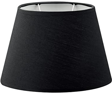 Home Sweet Home Klassischer Lampenschirm Largo | oval |24/14/16cm | Schwarz | Stoff-Lampenschirm aus Baumwolle | für E27 Lampenfassung | RoHS-geprüft | für Wandleuchte und Tischlampe