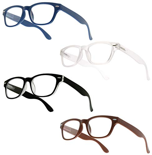 UrbanSky Lesebrille AL - Nerdbrille mit Federscharnieren im 4er-Pack (+1,50 dpt)