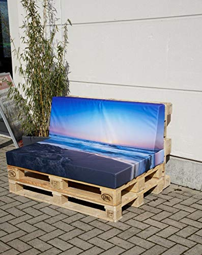 PrintGreen! Palettenkissen+Rückenpolster - Sitzpolster für Palettenmöbel - mit Ihrem individuellem Druck - Kissen mit Stoffbezug